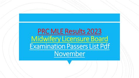 FULL RESULTS: November 2023 Midwifery board exam MLE list of pas.